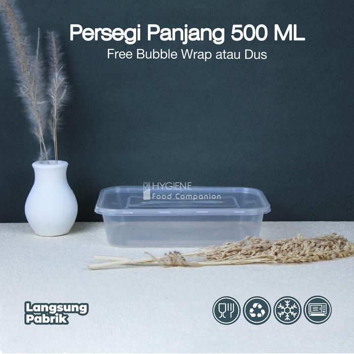 Kotak Makan Plastik 500 ML Thinwall / Mika Box / Persegi Panjang