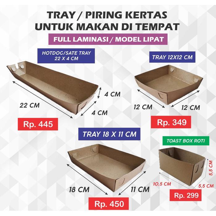TRAY PAPER / PIRING KERTAS / KERTAS WADAH MAKAN DINE IN / WADAH PIRING SATE HOTDOG / SNACK