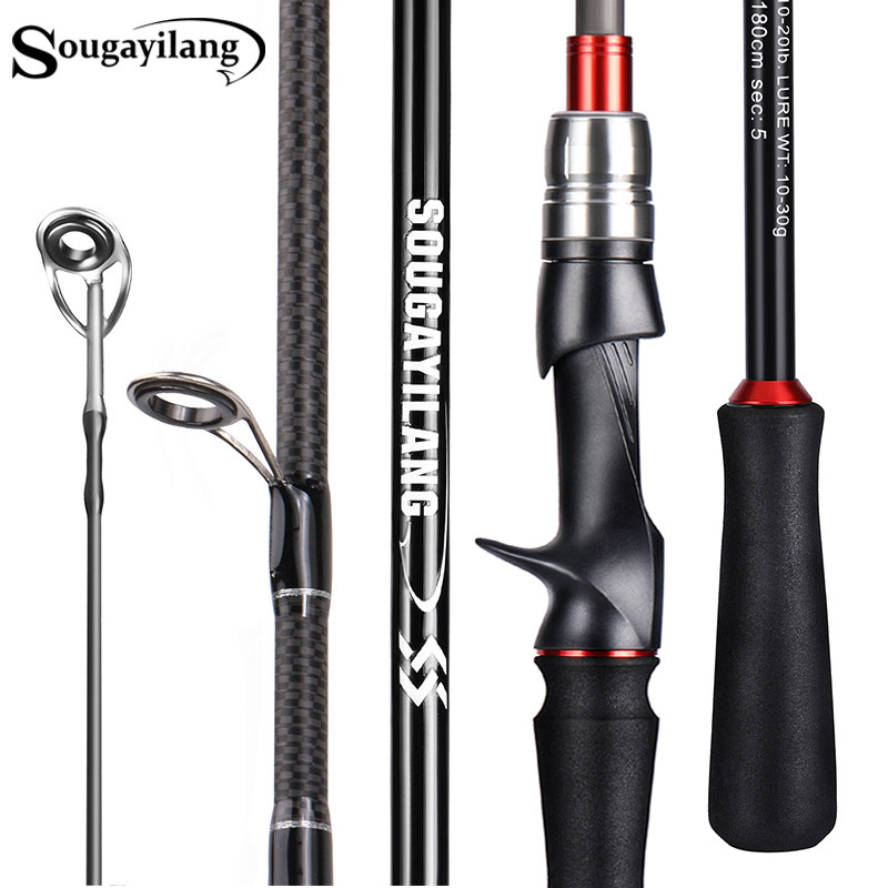 Sougayilang Fishing Rod 1.8/2..1m Spinning/Casting Rod Power M Carbon Rod Pole 5/6 Sections Travel