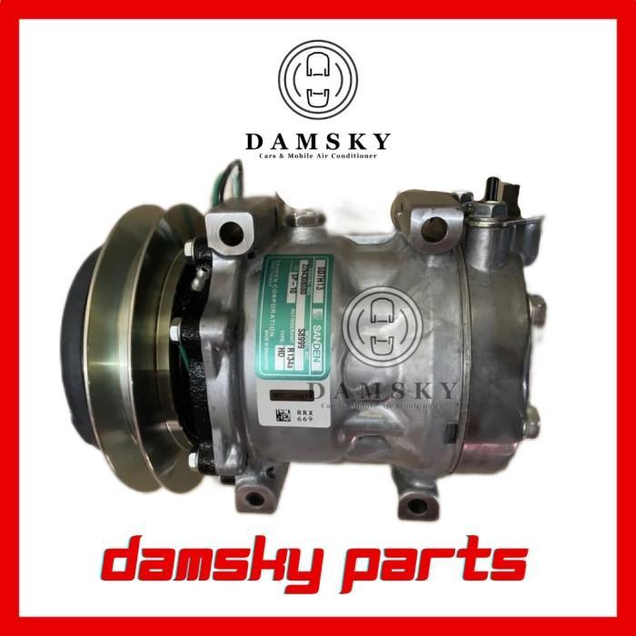 KOMPRESOR COMPRESSOR AC MOBIL ALAT BERAT SD7H13 24V SANDEN ASLI