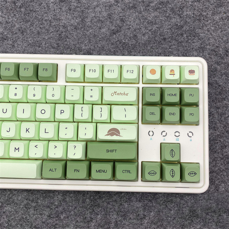124 Keys Matcha Green Keycaps XDA Profile PBT Keycap For MX Switch Mechanical Keyboard English