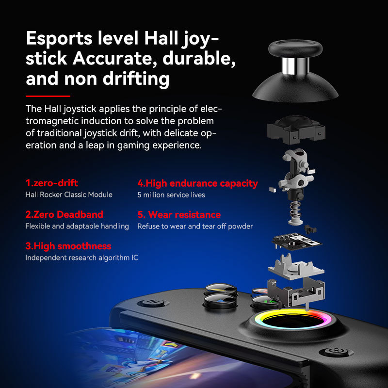 BSP D8 PRO RGB Tablet Controller Wireless Handle For Switch Game Bluetooth Stretching Joystick For