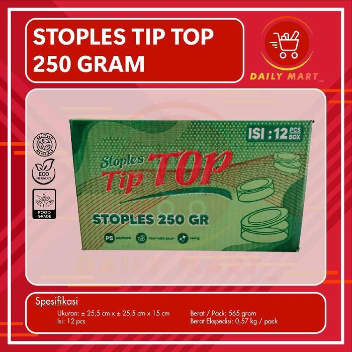 "New" Stoples 250gr Isi 12pcs / Toples Nastar / Toples Kue Kering / Toples Mika Bulat 250gr 1 Lusin