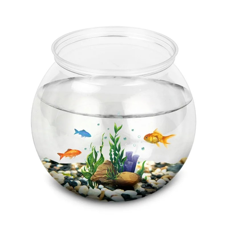 Small Fish Aquarium Transparent Plastic Round Ball Fish Aquarium Living Room Desktop Household Fall-