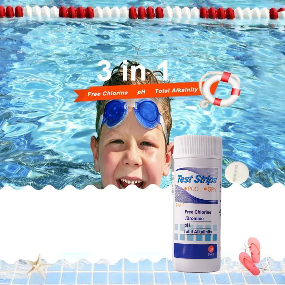 3 In 1 Test Paper Chlorine Immersion Hot Tub PH Test Swimming Pool Test Strips Water Paper Test Stri