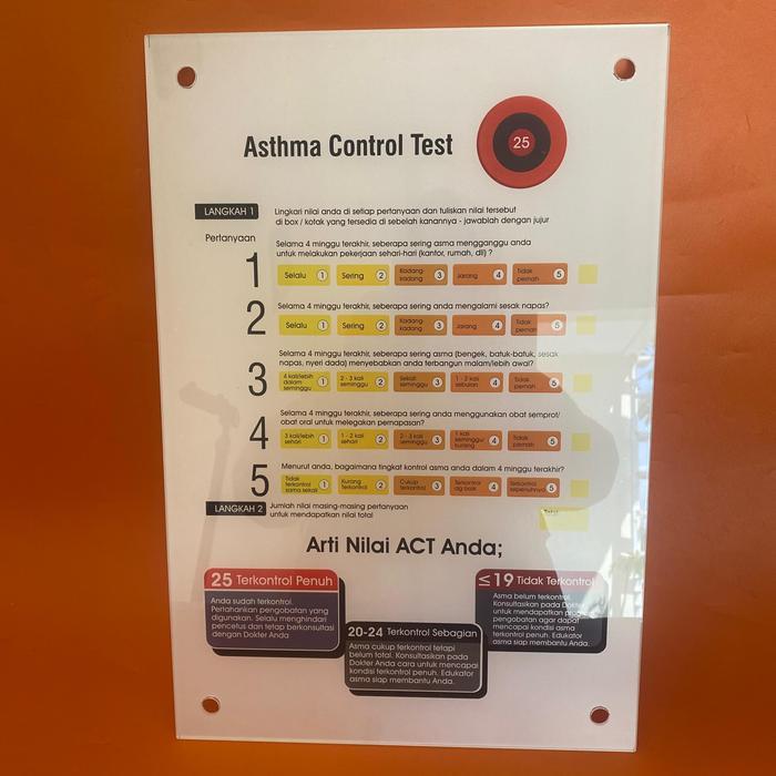 Poster Akrilik Asthma Control Test, Poster ACT, Poster Asma