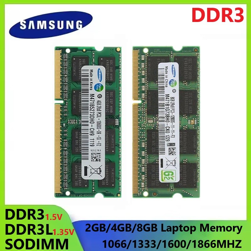 SAMSUNG Laptop Memory DDR3 Memoria DDR3L SODIMM Laptop RAM 8GB 4GB 2GB High Performance Notebook