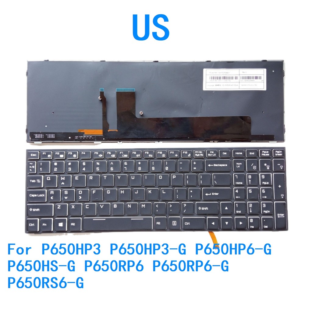 New US Language RGB Backlit Keyboard For CLEVO P650HP3 P650HP3-G P650HP6-G P650HS-G P650RP6