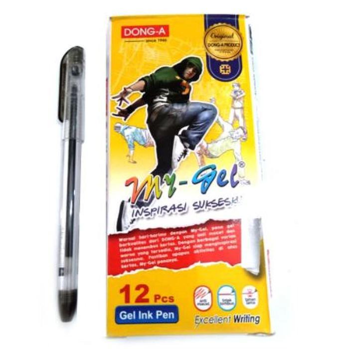 PULPEN DONG-A MY GEL HITAM PEN MY GEL PULPEN CAIR MY GEL 0.5 MM DONG A