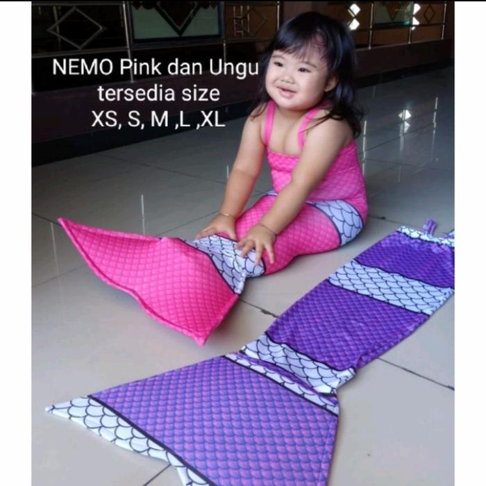 ASLI Baju Mermaid Tengtop Anak NEMO / Baju Putri Duyung Anak / Baju Renang Anak Mermaid anak Tangtop