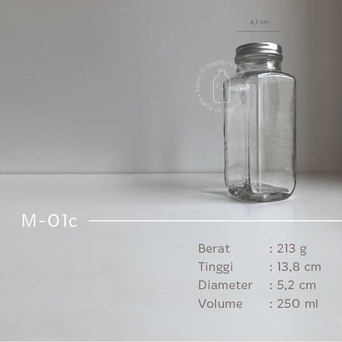 "New" Botol kaca 250ml - botol juice kopi - kotak
