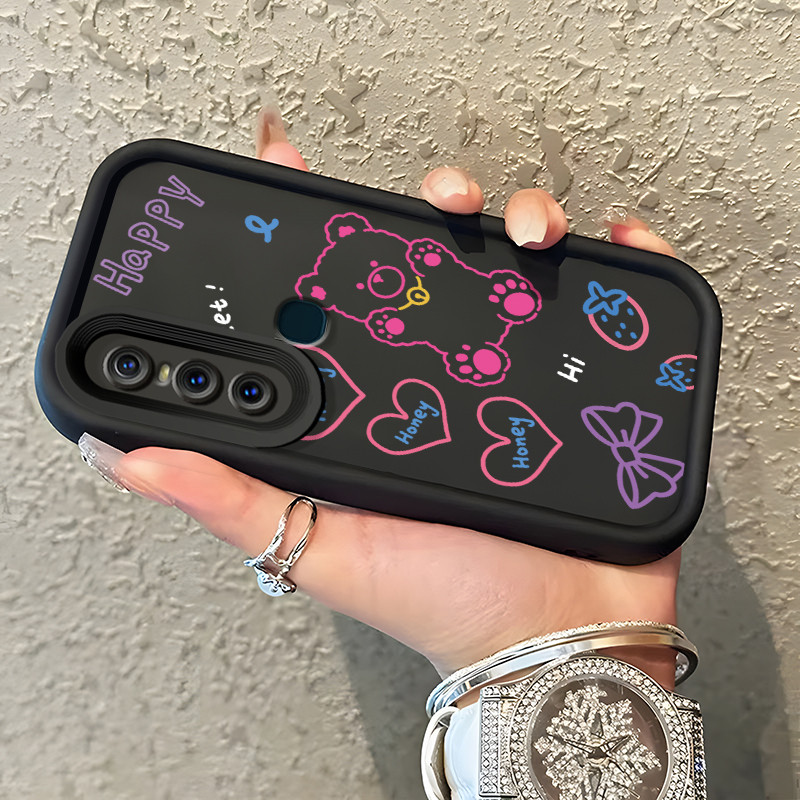 Casing Hp VIVO V15 Case Casing HP Beruang yang rusak Pola kasus ponsel tangga sederhana Kasing Silik
