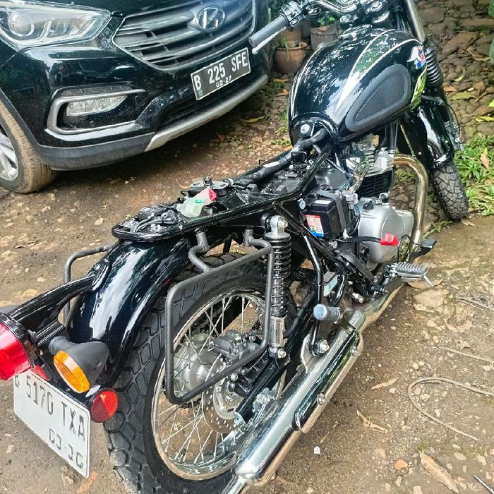breket penahan tas sidebag kawasaki meguro w230 siderack meguro w230