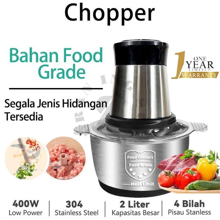 Coper Blender Penggiling Daging Mini Super Tajam Elektrik Chopper Penghalus Bumbu Masak Dapur
