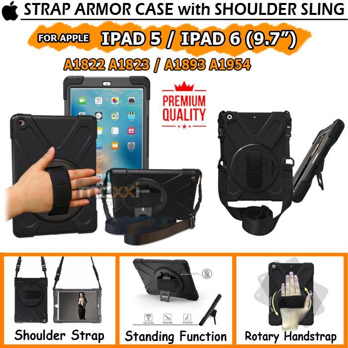 Ipad 5 6 9.7" A1822 A1823 A1893 A1954 Armor Hard Soft Case Casing Tali