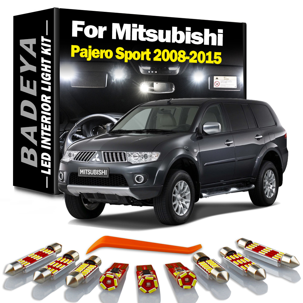 BADEYA 17Pcs LED Interior Map Dome Light Kit For Mitsubishi Pajero Montero Sport MK2 2008- 2011 2012
