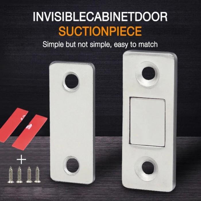 "New" Magnet Plat Kuat Penutup Pintu Lurus / Magnet Pintu Lemari / Magnet Perekat Pintu Lemari