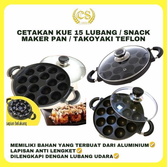 CS CETAKAN KUE 15 LUBANG MARTABAK MINI LUMPUR TAKOYAKI PUKIS PANCONG TEFLON ANTI LENGKET