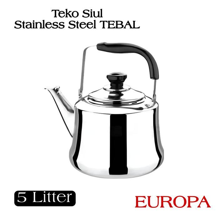Teko Siul Klasik Tebal Stainless Steel Ceret Air Jadul 4 liter 5 liter Europa
