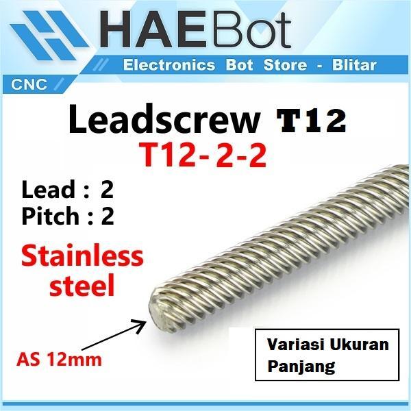 [HAEBOT] Lead Screw Leadscrew T12 Diameter 12mm lead 2mm Besi Ulir CNC