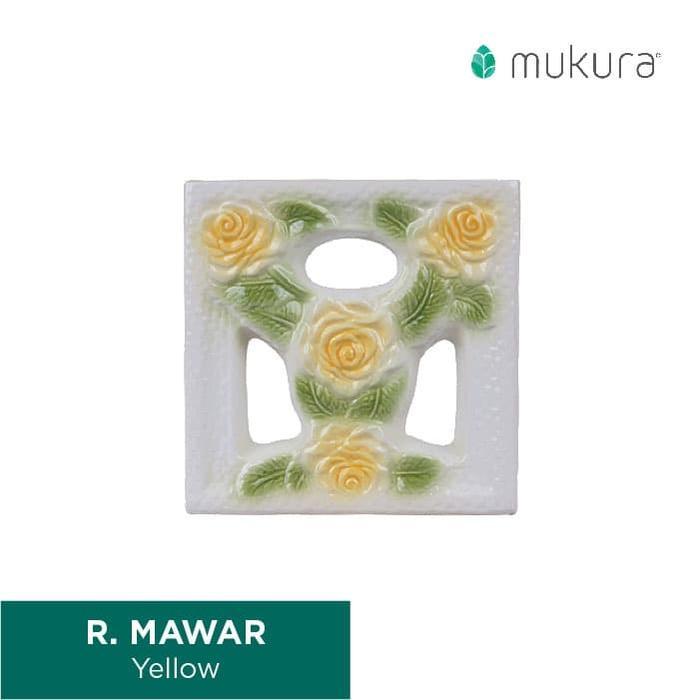 Roster Keramik Mukura Pagar Roster Bunga Mawar 20x20cm