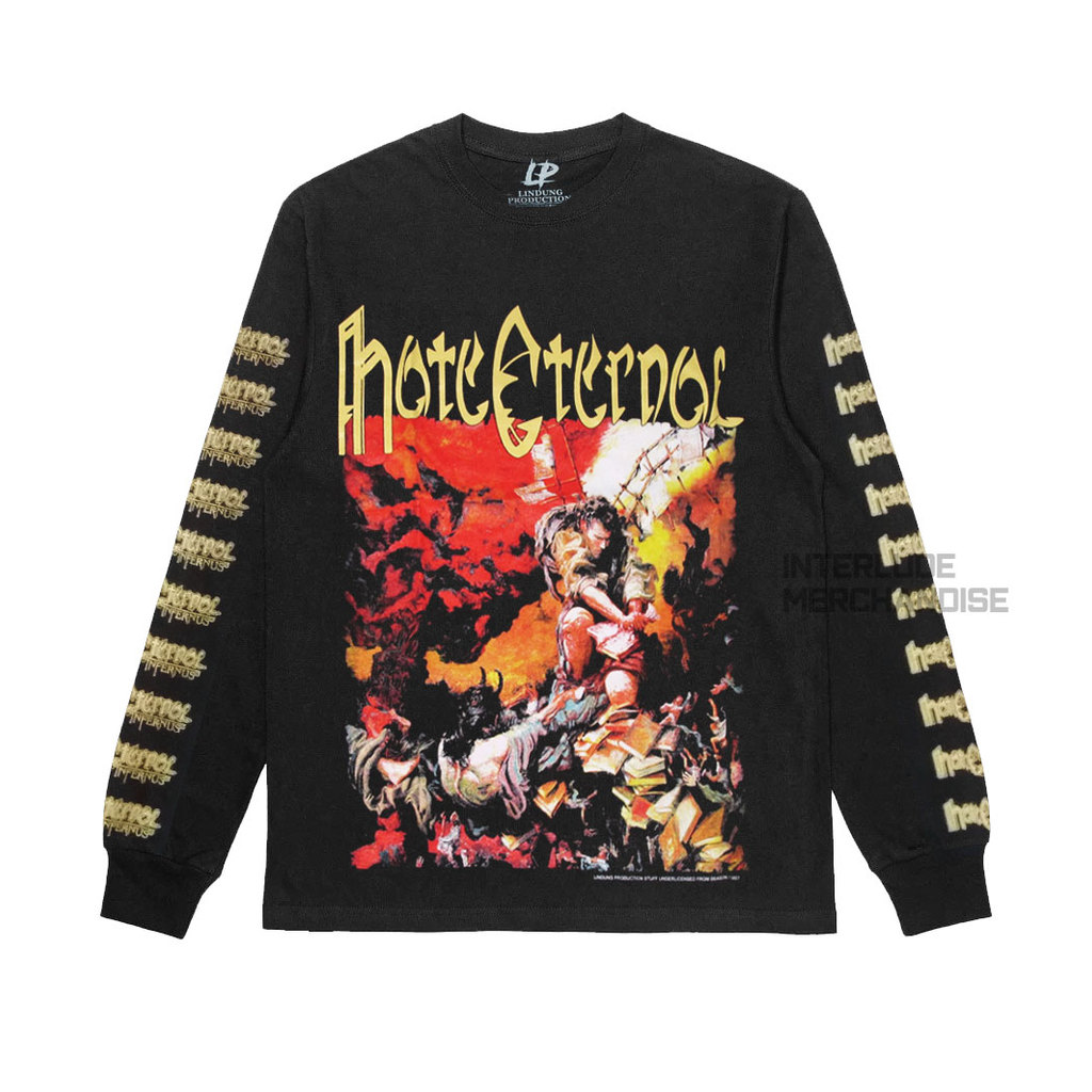 LONGSLEEVE - HATE ETERNAL - INFERNUS BLACK LINDUNG KAOS BAND DEATH METAL ORIGINAL