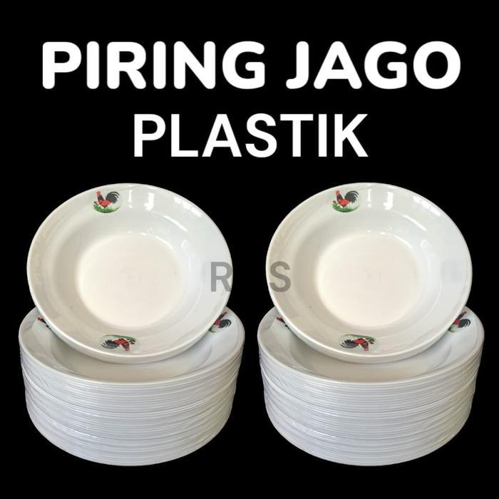 Piring Jago Plastik Piring Makan MURAH 2 LUSIN 24 PCS putih Kitchenware