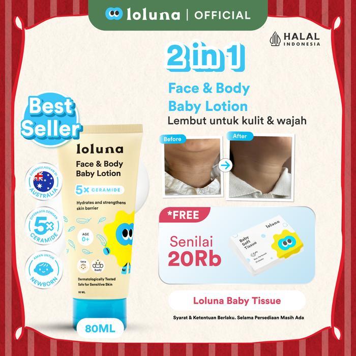 LOLUNA 5x Ceramide Krim Muka dan Badan Bayi dan Anak / Krim untuk Newborn - 80ml