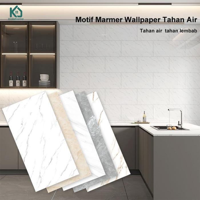 Wallpaper dinding 30 x 60 cm Marble / Stiker Cabinet Marbel / Lantai Vinyl Marbel Granit Pvc