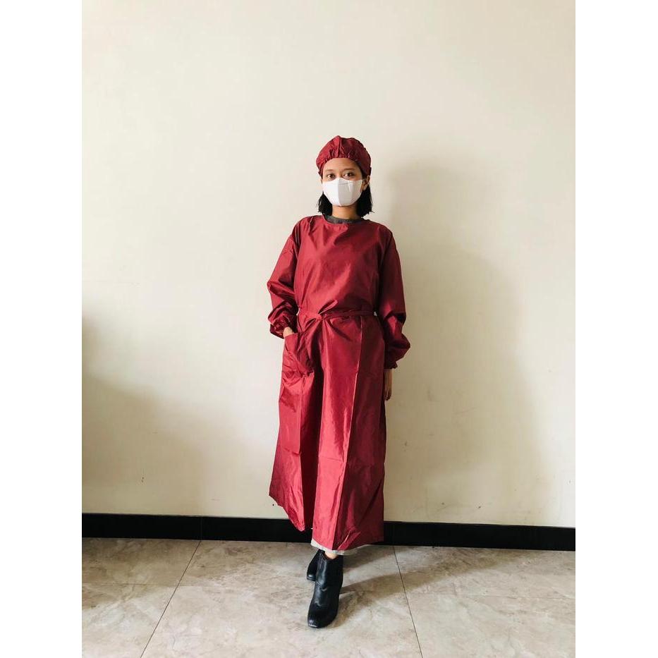 Surgical Gown Apd Gown Baju operasi OK bahan parasut impor Anti air dan di cuci Panjang Wanita &