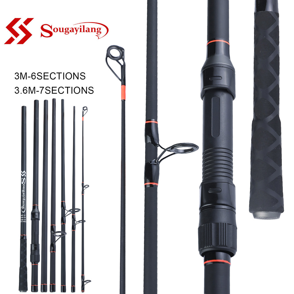 Sougayilang 3.0M 3.6M 6/7 Sections Carp Fishing Rod Protable Carbon Fiber Spinning Feeder Rod Travel