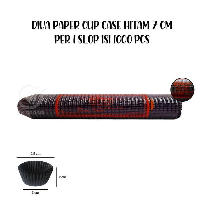 Diva Paper Cup Case Hitam 7 cm [1 slop]