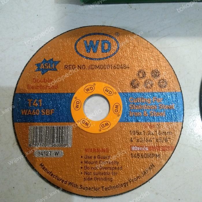 Wd Potong 4" Gerinda, Mata Gerinda Potong Besi / 1 Dus Isi 20 Pcs