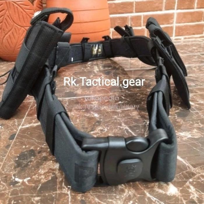 Kopel PDL kanvas Fullset Asli Jatah Polri Original Pembagian Polisi Sabuk Gesper Hitam POLISI
