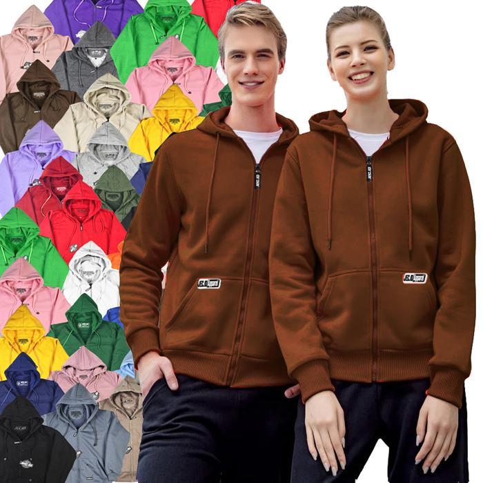 Jaket Hoodie Zipper Sweater JECID Tebal Switer Pria Wanita Sweeter Cewek Cowok Hodie Hudie Olahraga