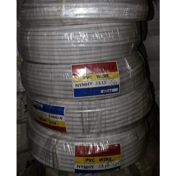 Filtra Audio Kabel Hyo 3X1.5 Sqmm 50M Putih( Kabel Serabut Nymhy 3X1,5 3X1.5Mm 3X1,5Mm )