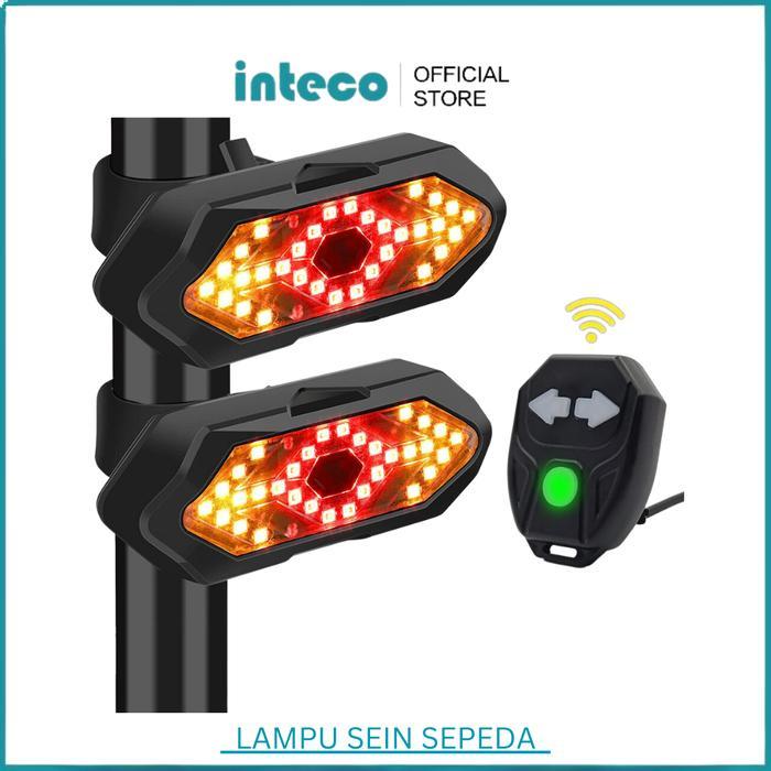 Rockbros - Lampu Belakang Sepeda Nirkabel Usb Recharge Lampu Sein Sepeda Remote Control Peringatan