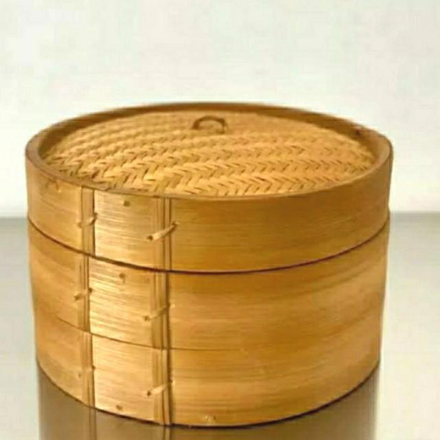 WADAH BAMBU KLAKAT BAMBU DIMSUM (2 WADAH+1 TUTUP)