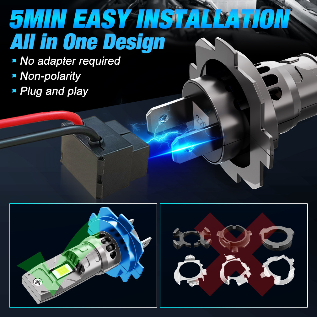 XSTORM H7 LED h7 led Canbus Headlight Bulb Wireless 120W CSP for Car Headlamp Auto Diode Lamps H7