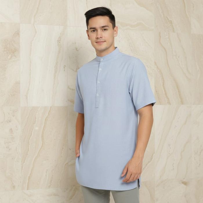 Toraformen - Ankara Kemeja Koko Pria Muslim Lengan Pendek Baju Kantong