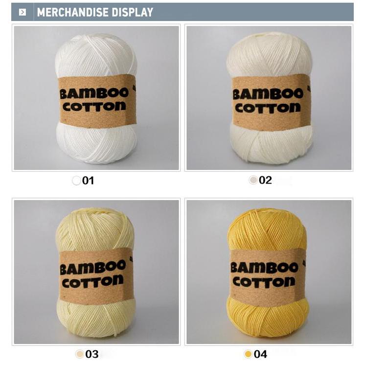 (1-20) Benang Rajut Import Katun Lace Bamboo Cotton