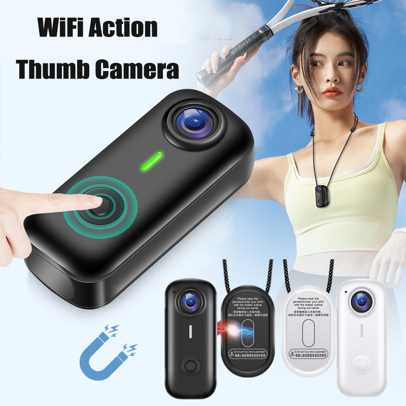 1080P Thumb Action Camera Magnetic HD Sports Camera Mini Wifi Action Video Cameras Smart Anti Shake