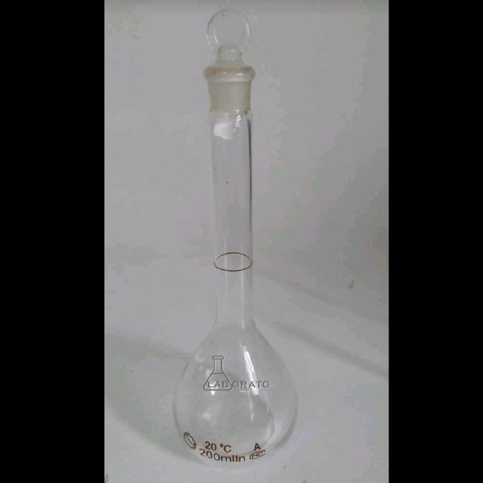 TEREMURAHTERLARIS READY SILAHKAN DIORDER LABU UKUR KACA 200ML / LABU VOLUMETRI / LABU KIMIA / LABU