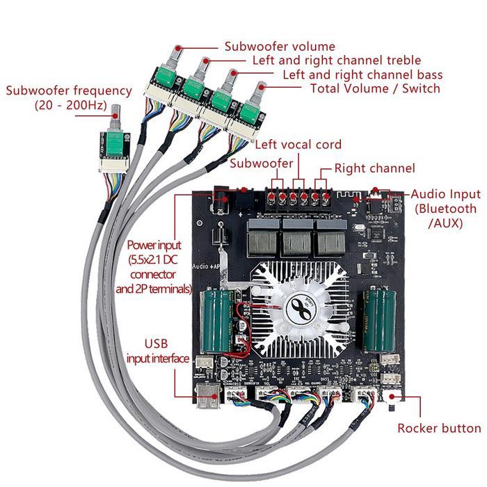 Grosir CodZk-Ht21-3G Bluetooth Digital Power Amplifier Modul 2.1 Channel Tda7498E Ht21-3G Universal