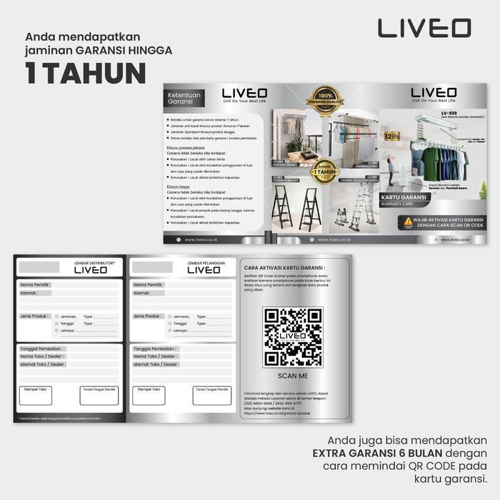 Jemuran Dinding Baju Stainless Steel Liveo LV399 Jemuran Lipat Gantung