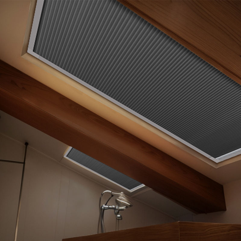 Motorized Skylight Roof Window Cellular Honeycomb Half Blackout Waterproof Blinds Curtain for