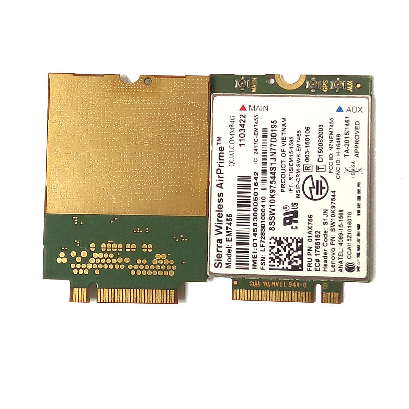 Sierra EM7455 FRU 01AX756 LTE CAT6 Gobi6000 5th gen for Thinkpad X1 carbonT470 T470S T470P T570 L570