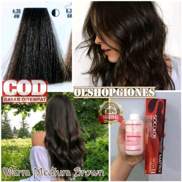 Cat Rambut Matrix Socolor 4.35 Warm Medium Brown + Oxydant Campuran Wonder Nutup Uban Sempurna Promo