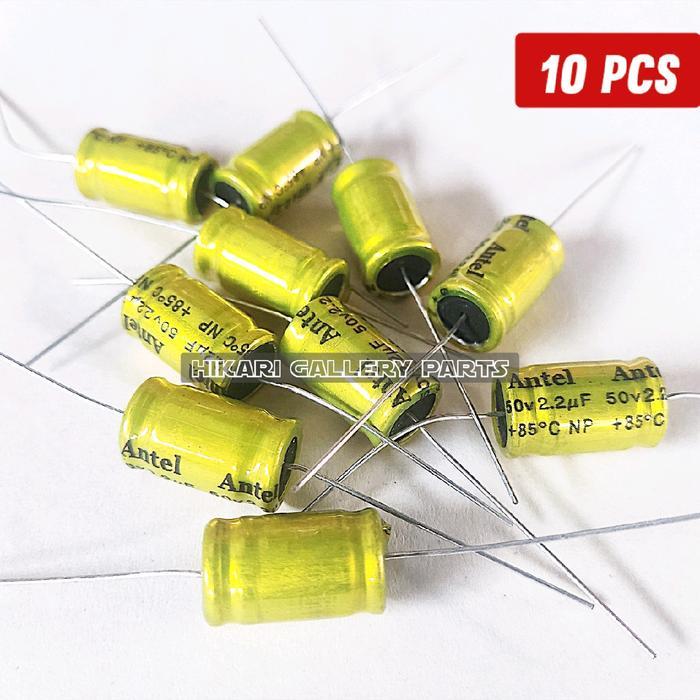 [10 Pcs] Kapasitor Elco Tweeter 2.2Uf 50Volt Non Polar / Elko Tweeter Antel 2.2Uf 50V Per 10 Buah