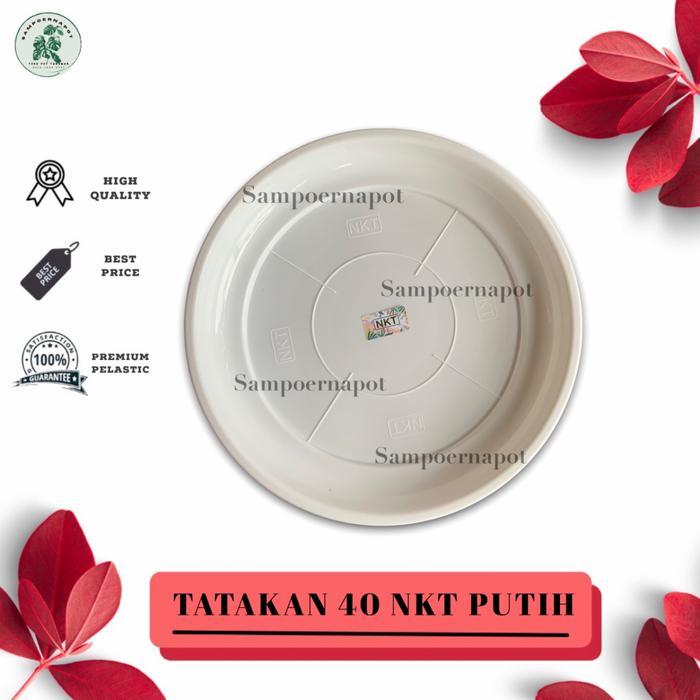 Tatakan Alas Pot Bunga Nkt 40 Putih 37Cm Untuk Pot 40Cm - Nkt Putih 40